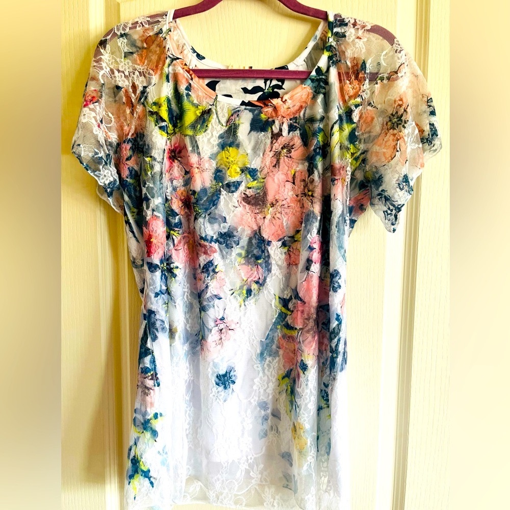 👚Brittany Black Summer Floral Lace Short Sleeve Top